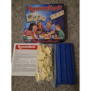 New Rummikub Original Rummy Tile Family Game 106 Tiles, 4 Racks Complete